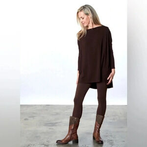 Bryn Walker Dimitri French Terry Tunic Brown Top
